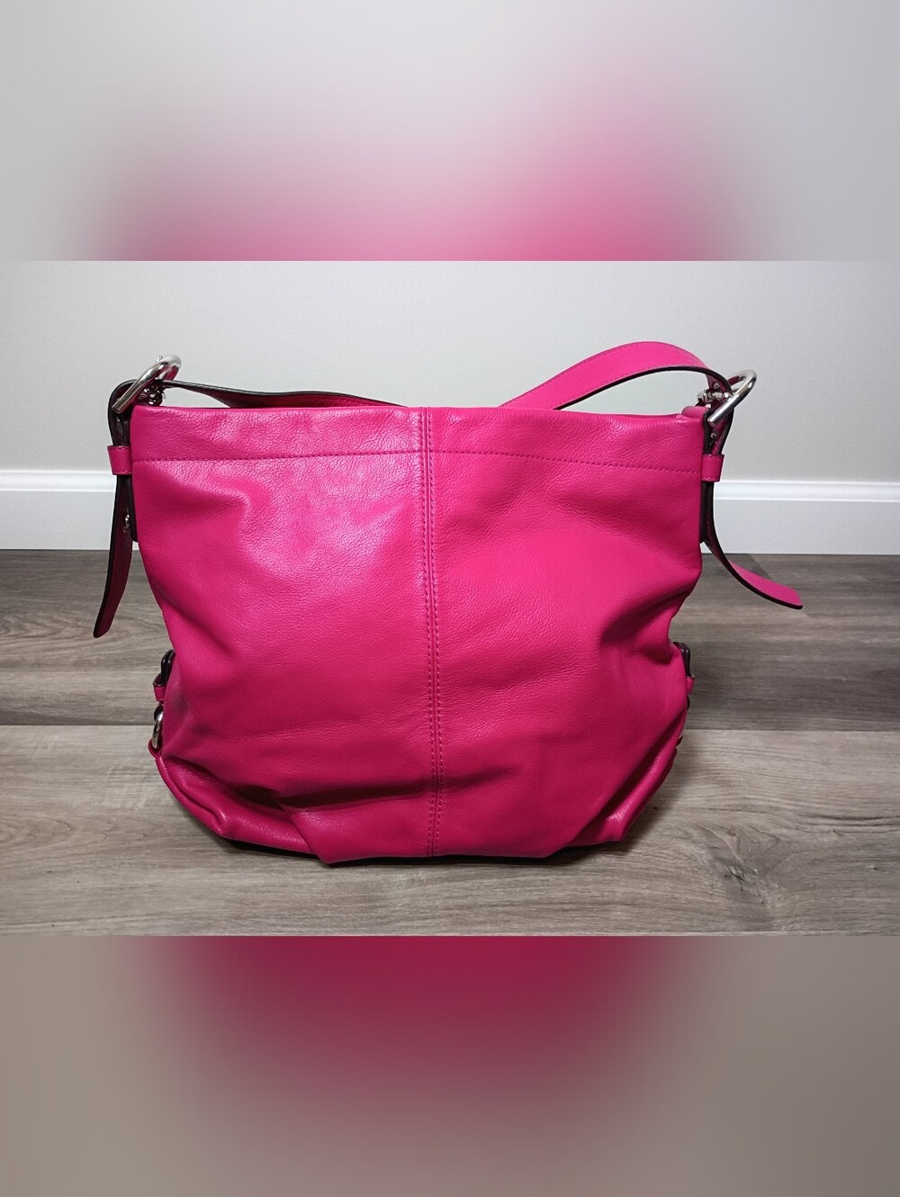 Coach 2010s Hotโ Pink Kristin Leather Hobo Shoulder Crossbody Handbag F15064